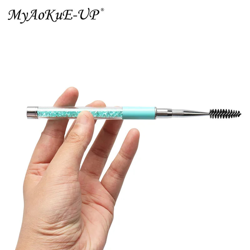 Rhinestone Lash Brush Reusable Eyelash Brushes Mascara Wand Applicator Eyelash Extension Makeup Tool