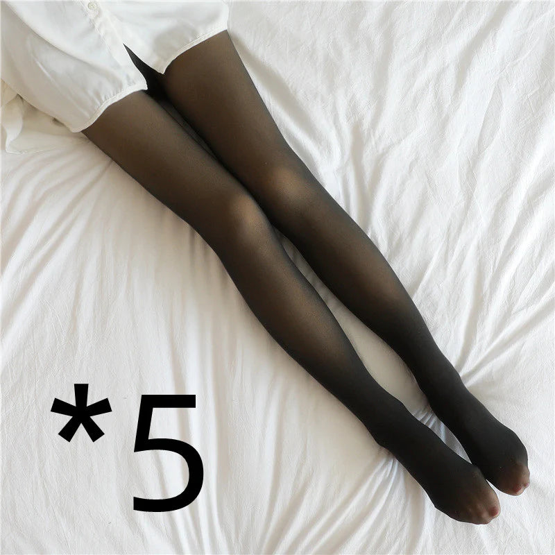 Fake Translucent plus Size Leggings Fleece Lined Tights Fall and Winter Warm Fleece Pantyhose Women Fleece Lined Pantyhose Thermal Winter Tights