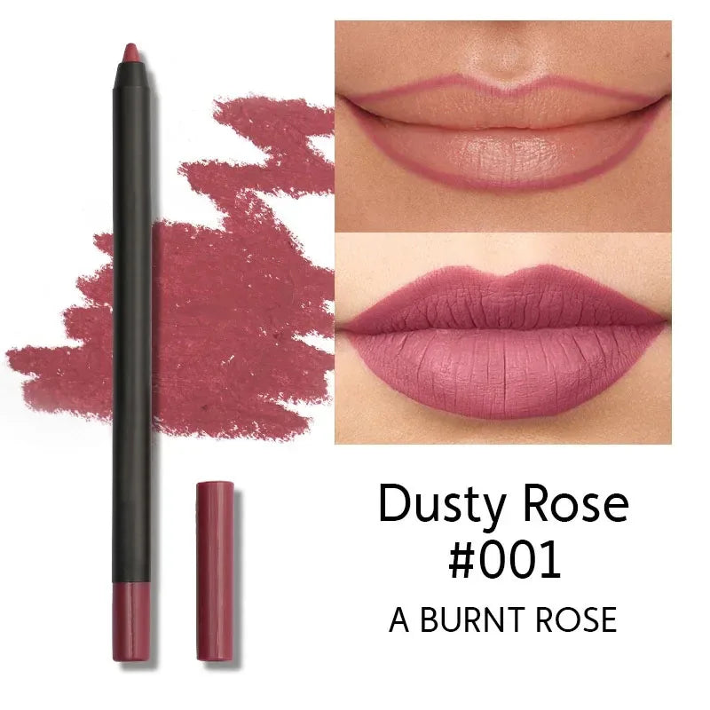 12 Color Matte Brown Lip Liner Waterproof Long Lasting Moisturizing Sexy Lip Pencil Women Natural Lipstick Makeup Lip Cosmetics