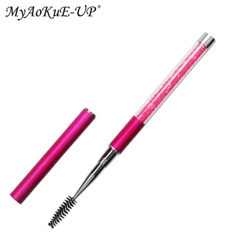 Rhinestone Lash Brush Reusable Eyelash Brushes Mascara Wand Applicator Eyelash Extension Makeup Tool