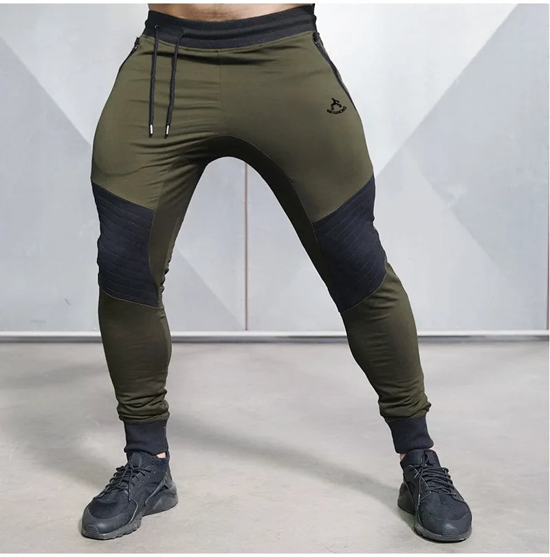 Autumn and Winter Men'S Sports Casual Trousers Cotton European Size Men'S Slim Squat Stretch Fitness Fitness Pants Size S-2XL