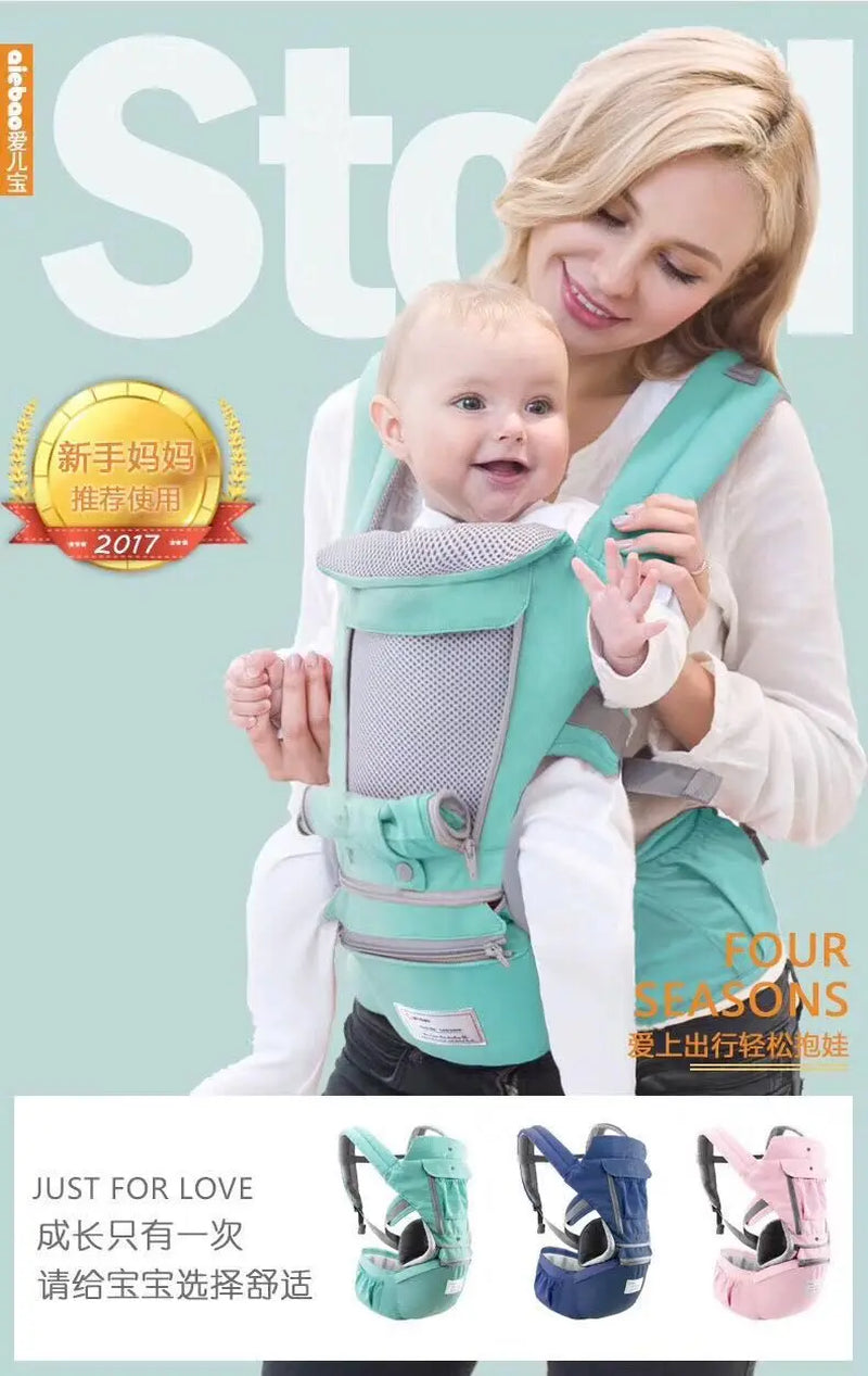 Ergonomic Baby Carrier Infant Kid Baby Hipseat Sling Front Facing Kangaroo Baby Wrap Carrier for Baby Travel 0-36 Months