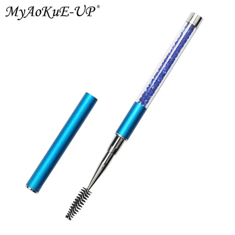 Rhinestone Lash Brush Reusable Eyelash Brushes Mascara Wand Applicator Eyelash Extension Makeup Tool