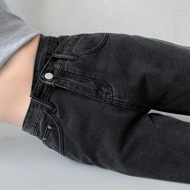 Jeans Women Wide Leg Pants Mom Femme Black Blue Jeans High Waist Woman Trousers 2023 Clothing Pantalones Spodnie Damskie