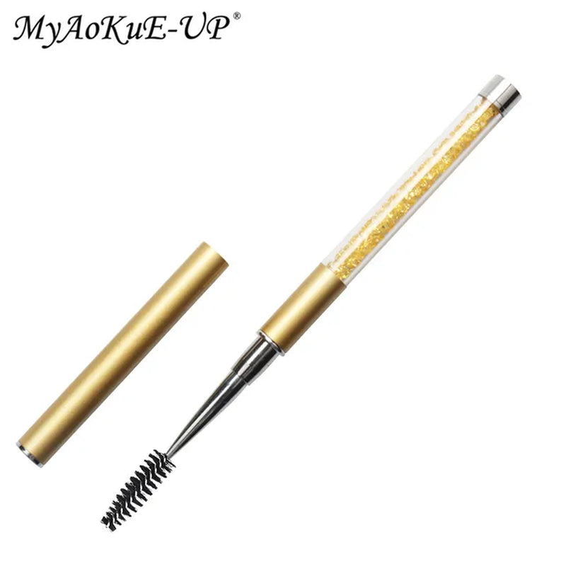 Rhinestone Lash Brush Reusable Eyelash Brushes Mascara Wand Applicator Eyelash Extension Makeup Tool