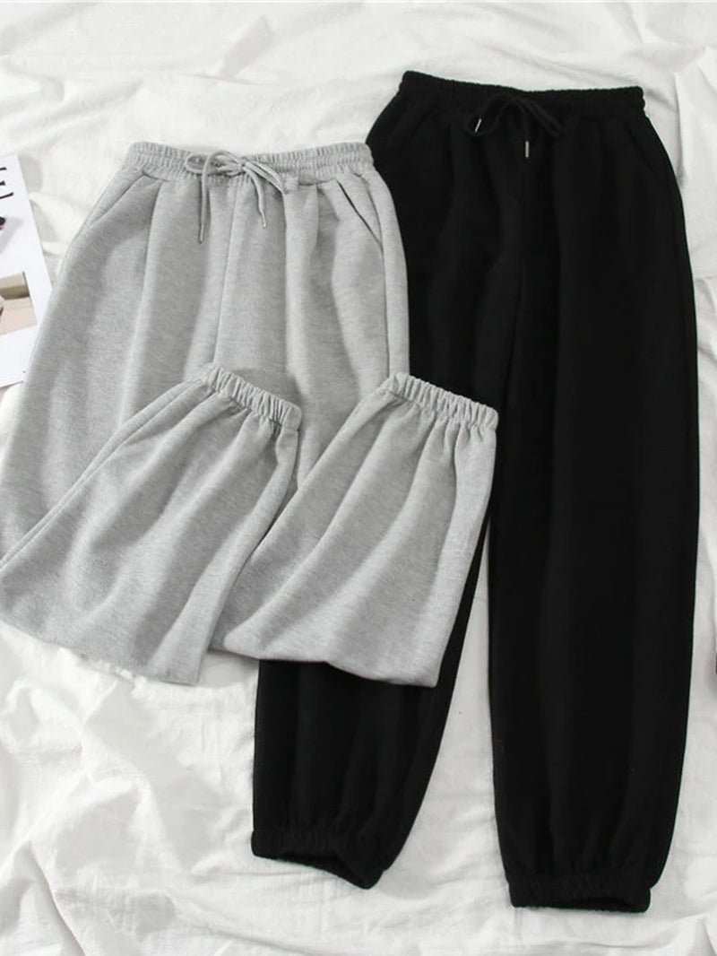 Gray Women Sweatpants Autumn New Baggy Fashion Oversize Sports Pants Black Winter Thick Joggers Streetwear Trousers