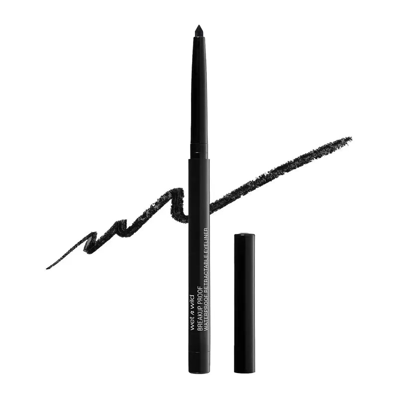 Wet N Wild Mega Last Breakup Proof Liquid Waterproof Eyeliner, Blackest Black, Quick Drying Retractable Gel Eyeliner, Smudge Resistant, Long Lasting 16 Hour Wear, Ultra Fine Brush Tip Pen