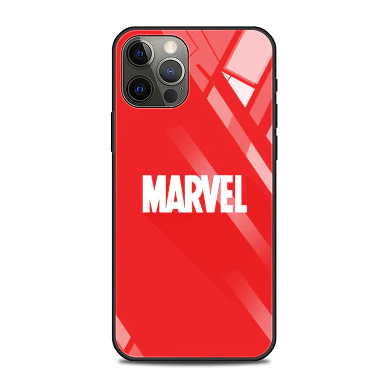 Tempered Glass Case for Iphone 14 13 12 11 Pro Max Mini X XR XS Max 8 7 6S plus Phone Shell Fundas Marvel Avengers Comics