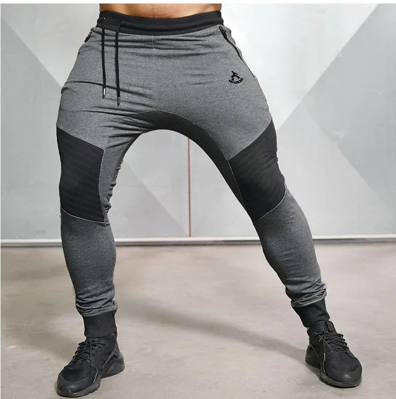 Autumn and Winter Men'S Sports Casual Trousers Cotton European Size Men'S Slim Squat Stretch Fitness Fitness Pants Size S-2XL