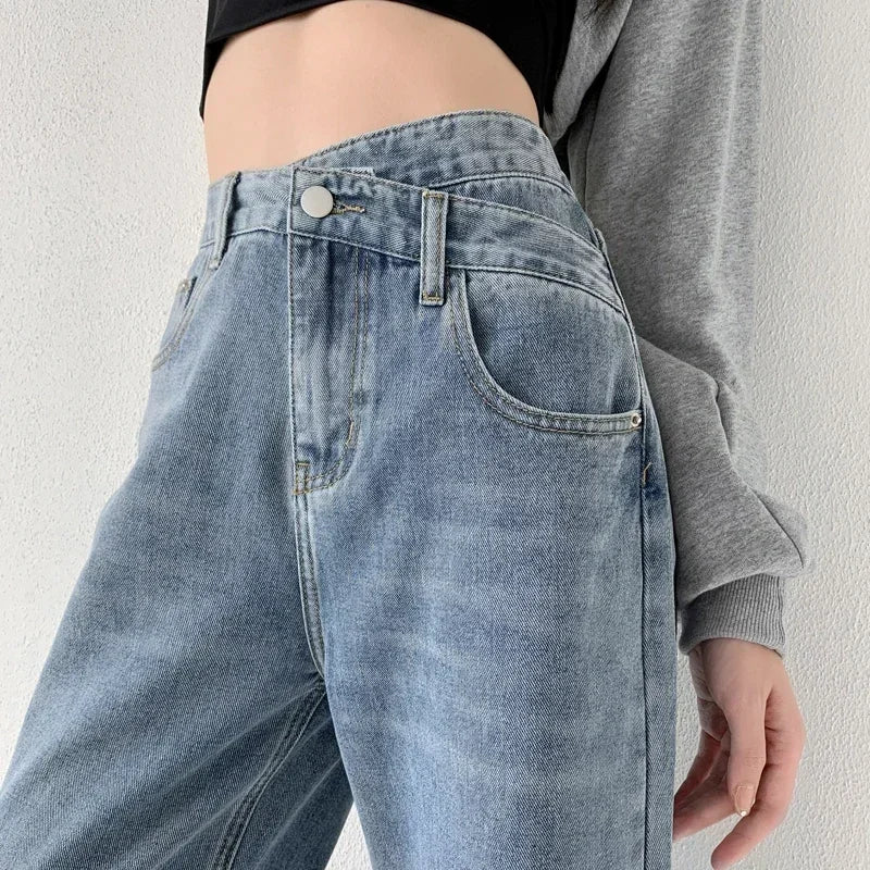 Jeans Women Wide Leg Pants Mom Femme Black Blue Jeans High Waist Woman Trousers 2023 Clothing Pantalones Spodnie Damskie