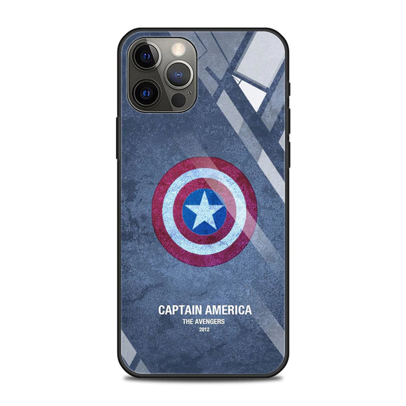 Tempered Glass Case for Iphone 14 13 12 11 Pro Max Mini X XR XS Max 8 7 6S plus Phone Shell Fundas Marvel Avengers Comics