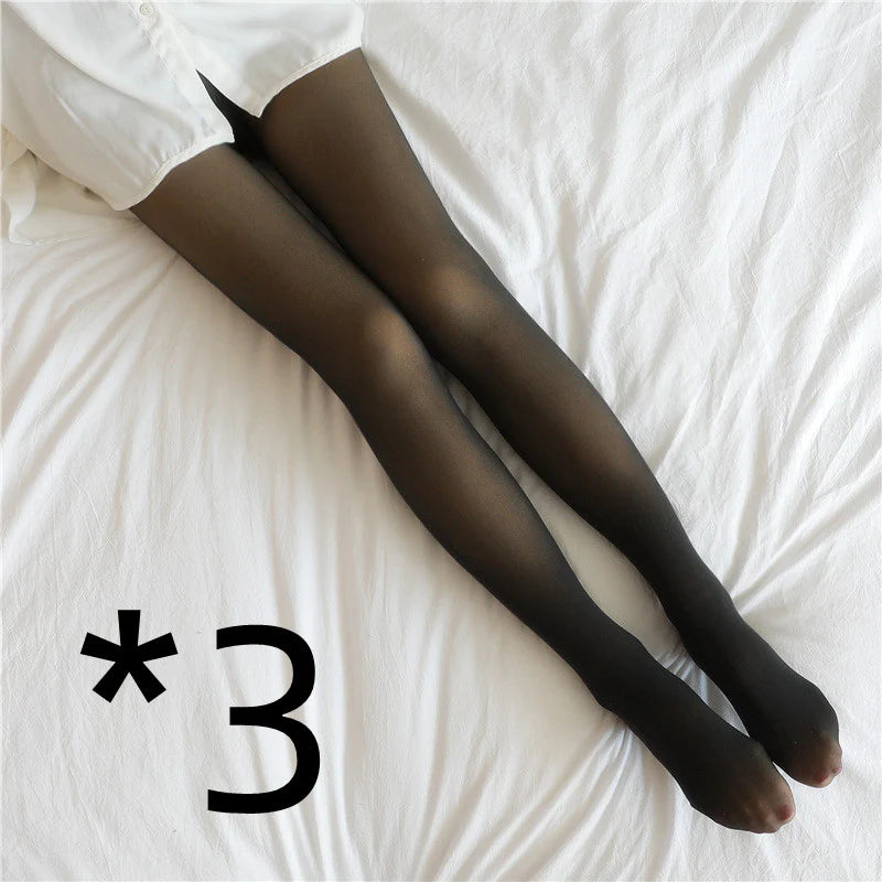 Fake Translucent plus Size Leggings Fleece Lined Tights Fall and Winter Warm Fleece Pantyhose Women Fleece Lined Pantyhose Thermal Winter Tights