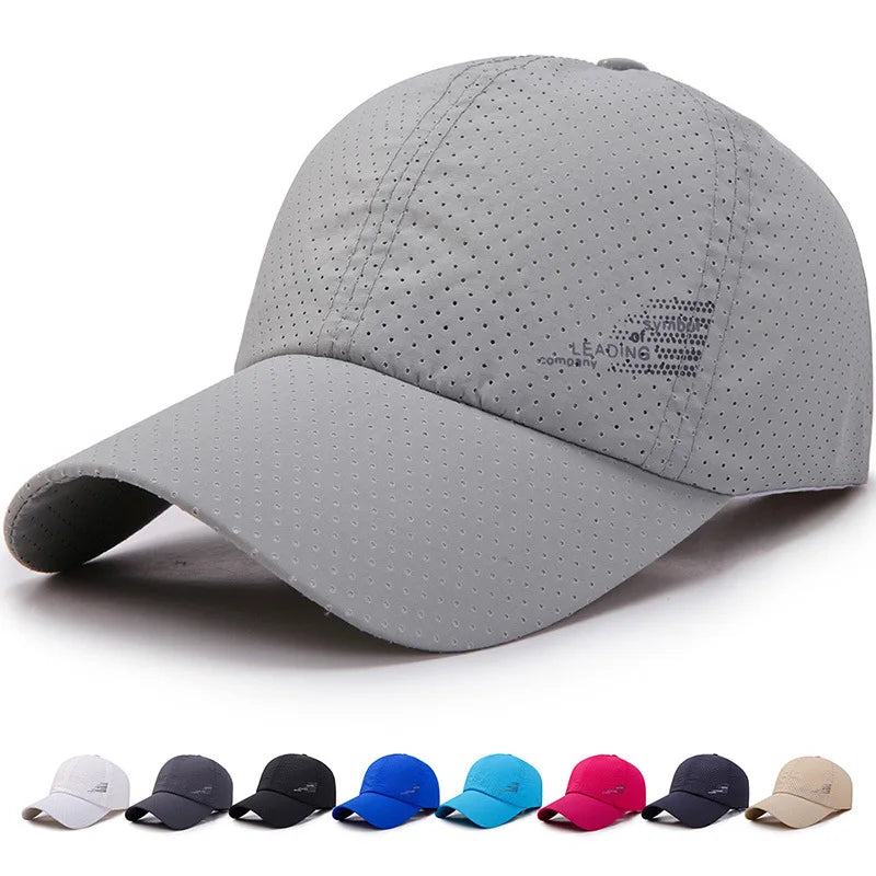 2021 New Baseball Cap Quick Drying Hats Men Women Summer Unisex Breathable Sport Pure Color Snapback Hat Bone Baseball Hat