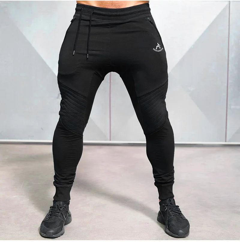 Autumn and Winter Men'S Sports Casual Trousers Cotton European Size Men'S Slim Squat Stretch Fitness Fitness Pants Size S-2XL