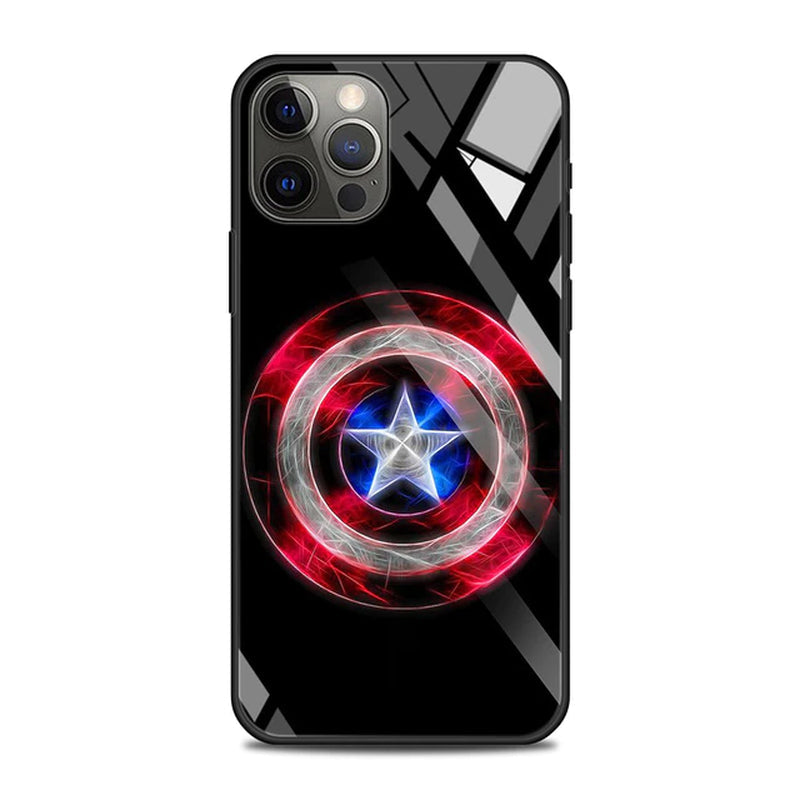 Tempered Glass Case for Iphone 14 13 12 11 Pro Max Mini X XR XS Max 8 7 6S plus Phone Shell Fundas Marvel Avengers Comics