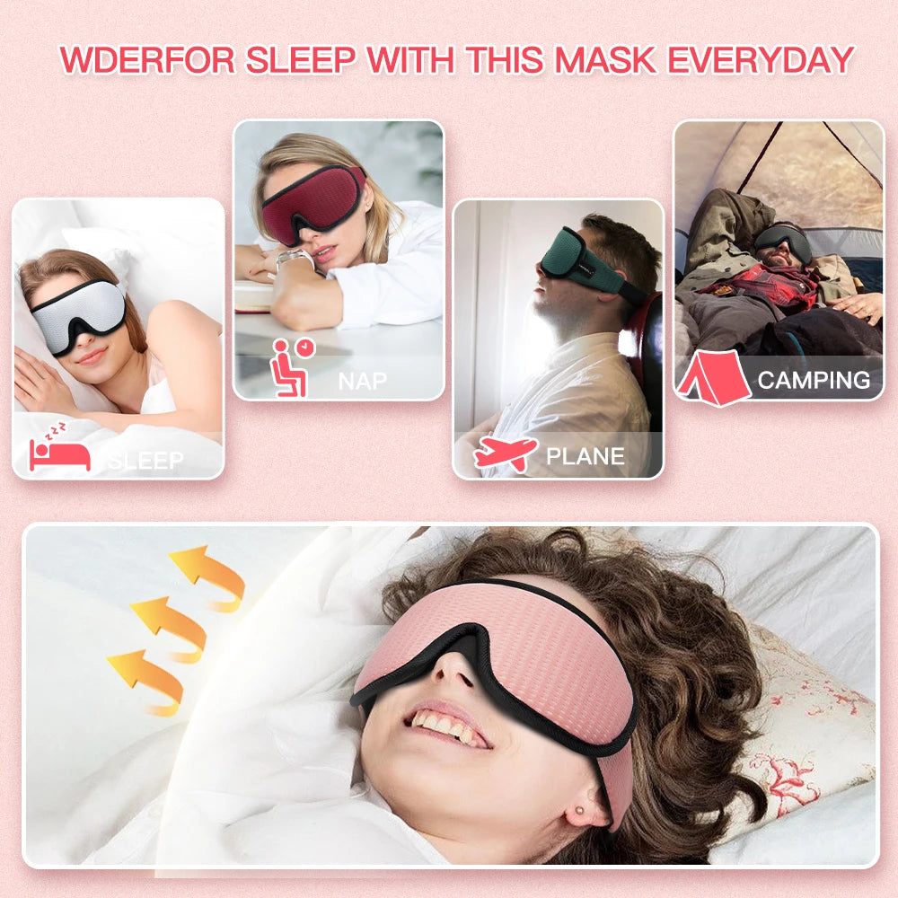 3D Sleep Mask Blocking Light Sleeping Eye Mask Travel Sleep Rest Relax Blindfold Sleeping Aid Eye Patches Travel Eye Shade Cover