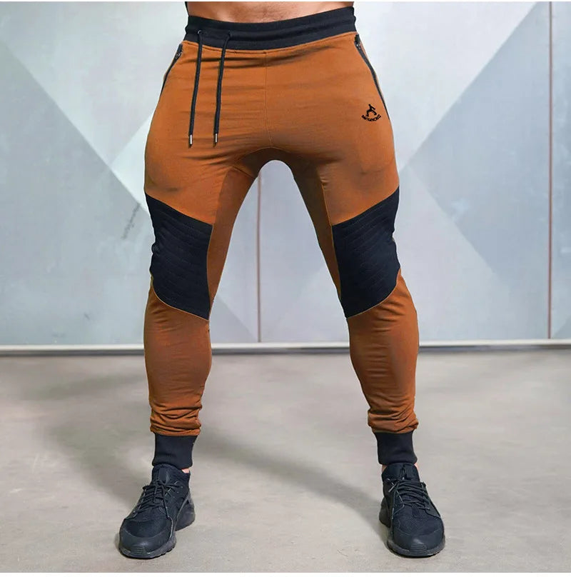 Autumn and Winter Men'S Sports Casual Trousers Cotton European Size Men'S Slim Squat Stretch Fitness Fitness Pants Size S-2XL