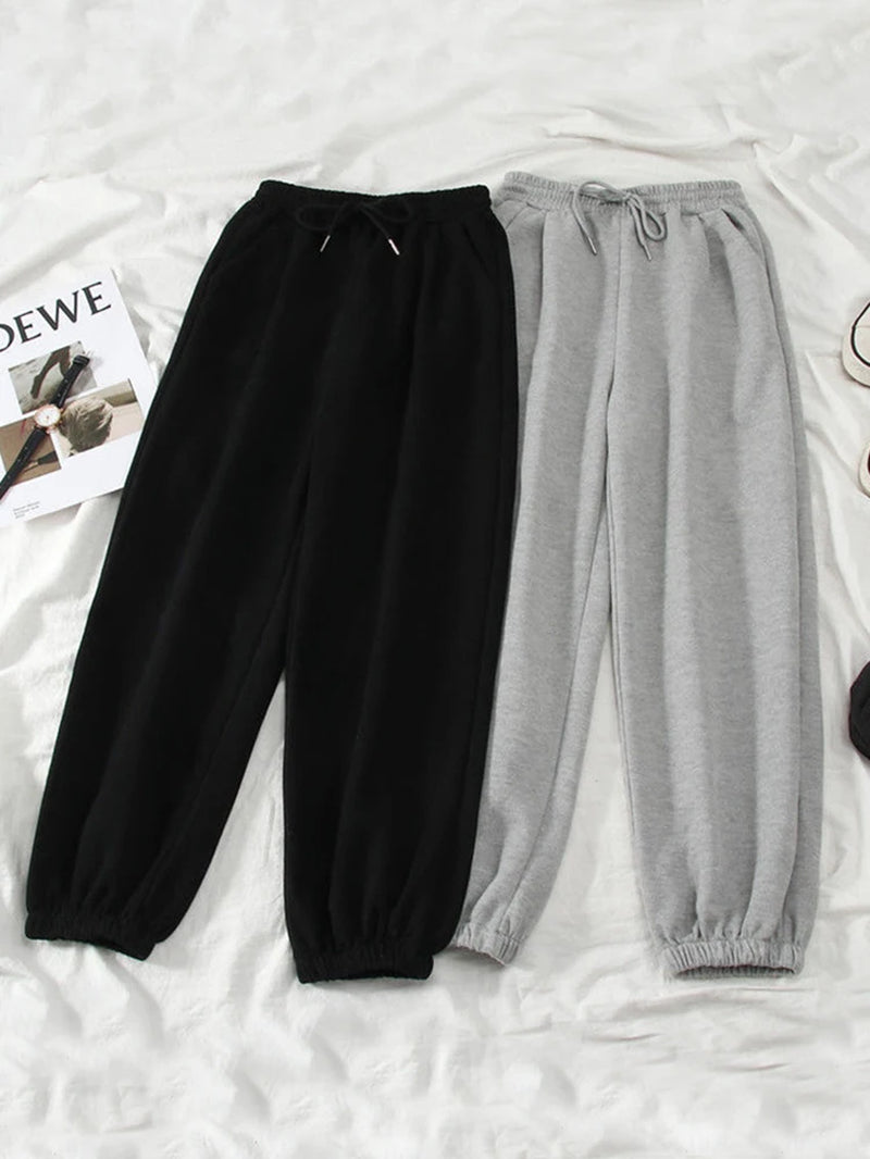 Gray Women Sweatpants Autumn New Baggy Fashion Oversize Sports Pants Black Winter Thick Joggers Streetwear Trousers