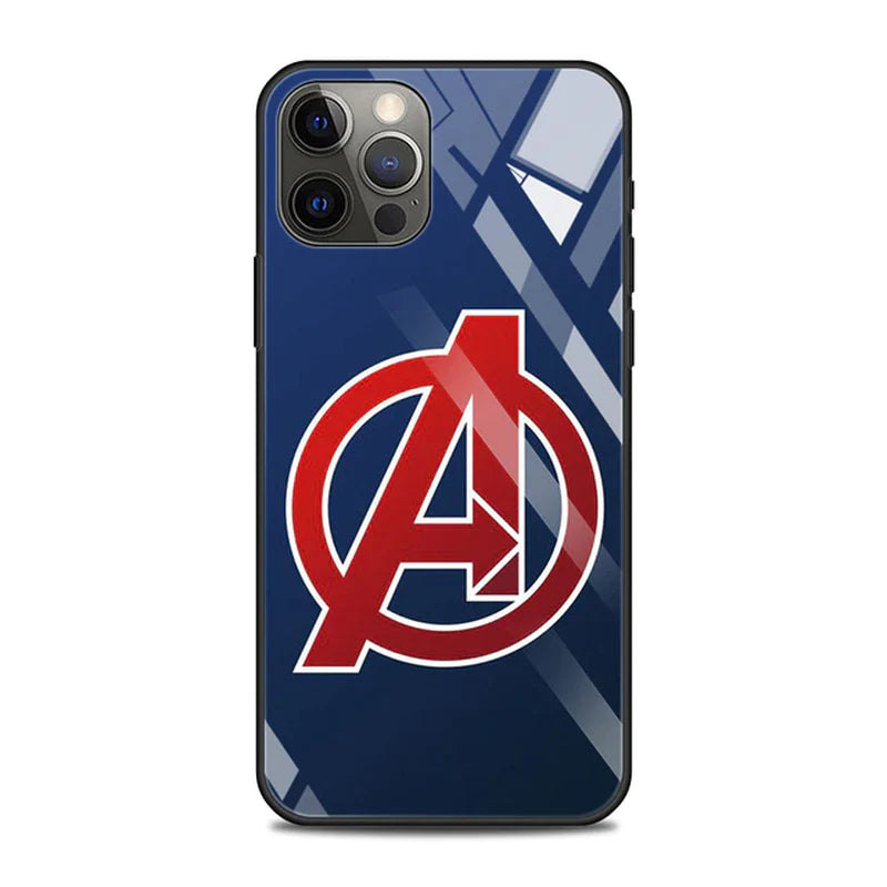 Tempered Glass Case for Iphone 14 13 12 11 Pro Max Mini X XR XS Max 8 7 6S plus Phone Shell Fundas Marvel Avengers Comics